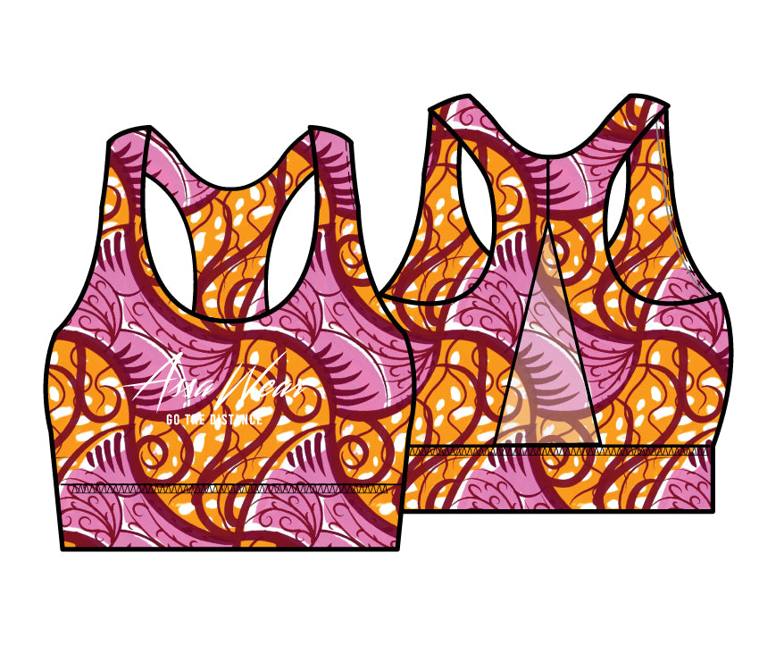 AW Sports bra with black back mesh